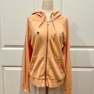 Athleta Women’s Lightweight Zip-up Hooded Sweatshirt Orange Creamsicle Small